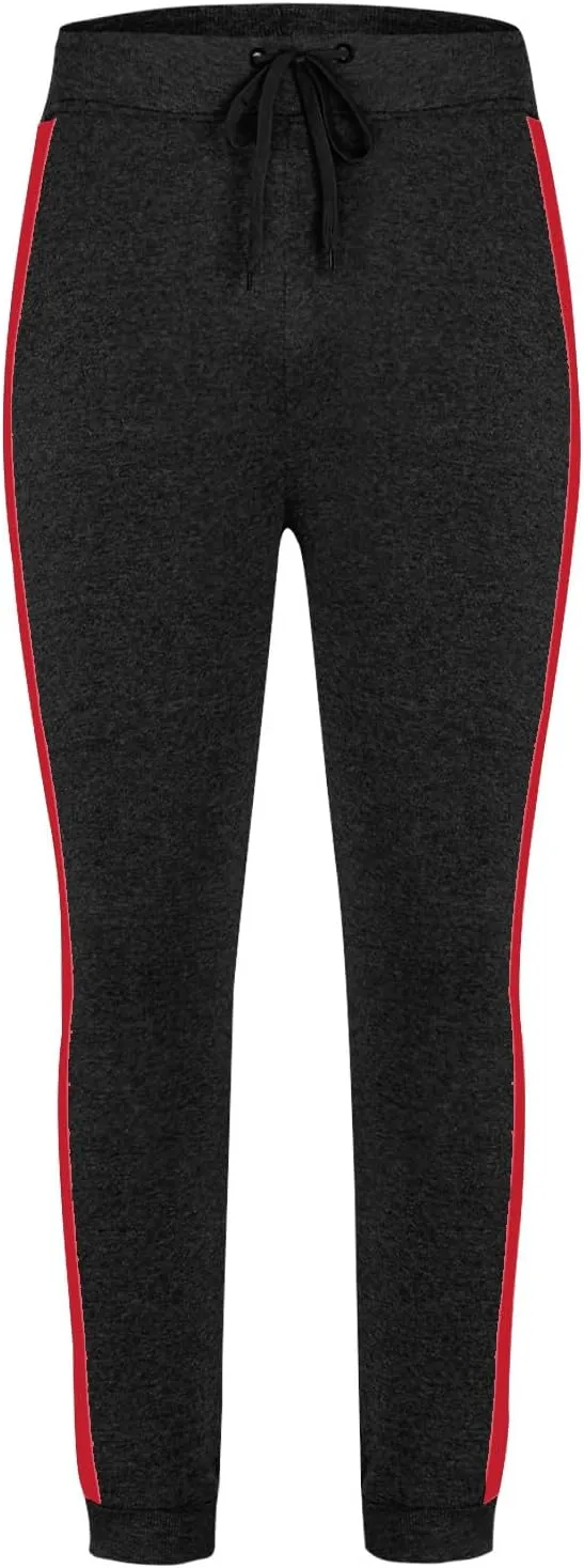 Mens Drawstring Waist Wide Leg Track Pants Fashion Solid Color Running Pants Casual Slim Fit Trousers with Pocket