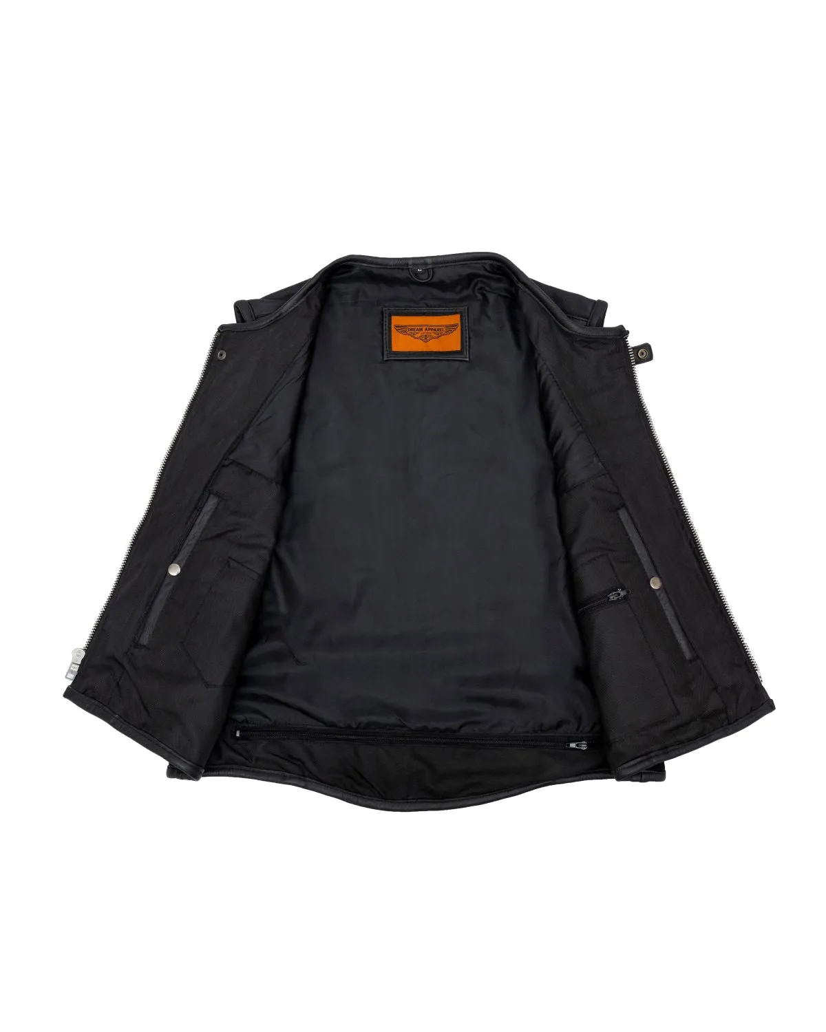 Mens Leather Bullet Proof Style Vest With Straps Cowhide Leather