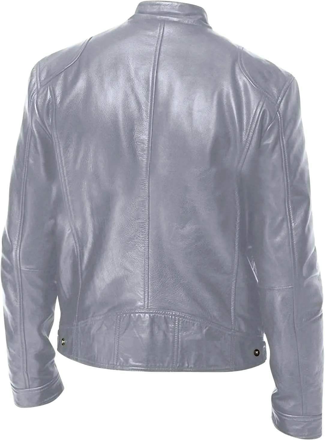 Men'S Leather Jacket Fashion Men Autumn Winter Warm Casual Leather Zipper Long Sleeve Jacket Coat