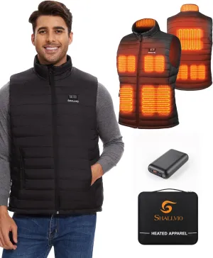 Men's Lightweight Heated Vest with 20000mAh 7.4V Battery Pack Water-Resistant Electric Warming Heating Vest