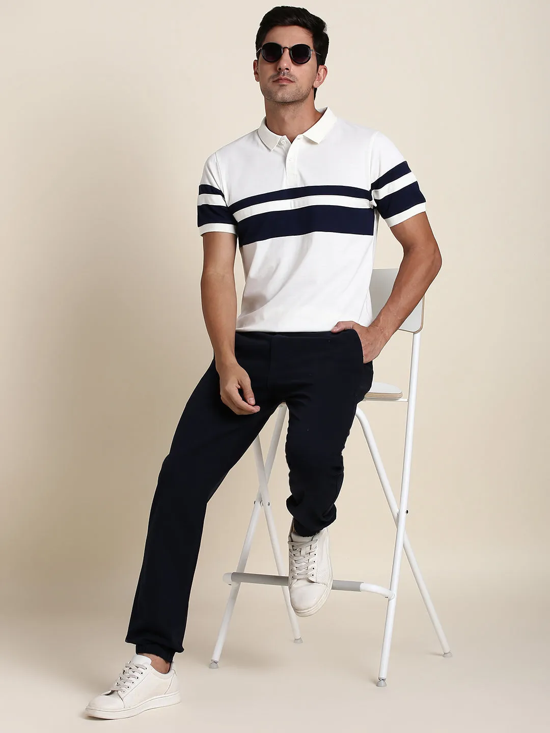 Men's Navy Joggers Comfortable Bottomwear With Smart Casual Look