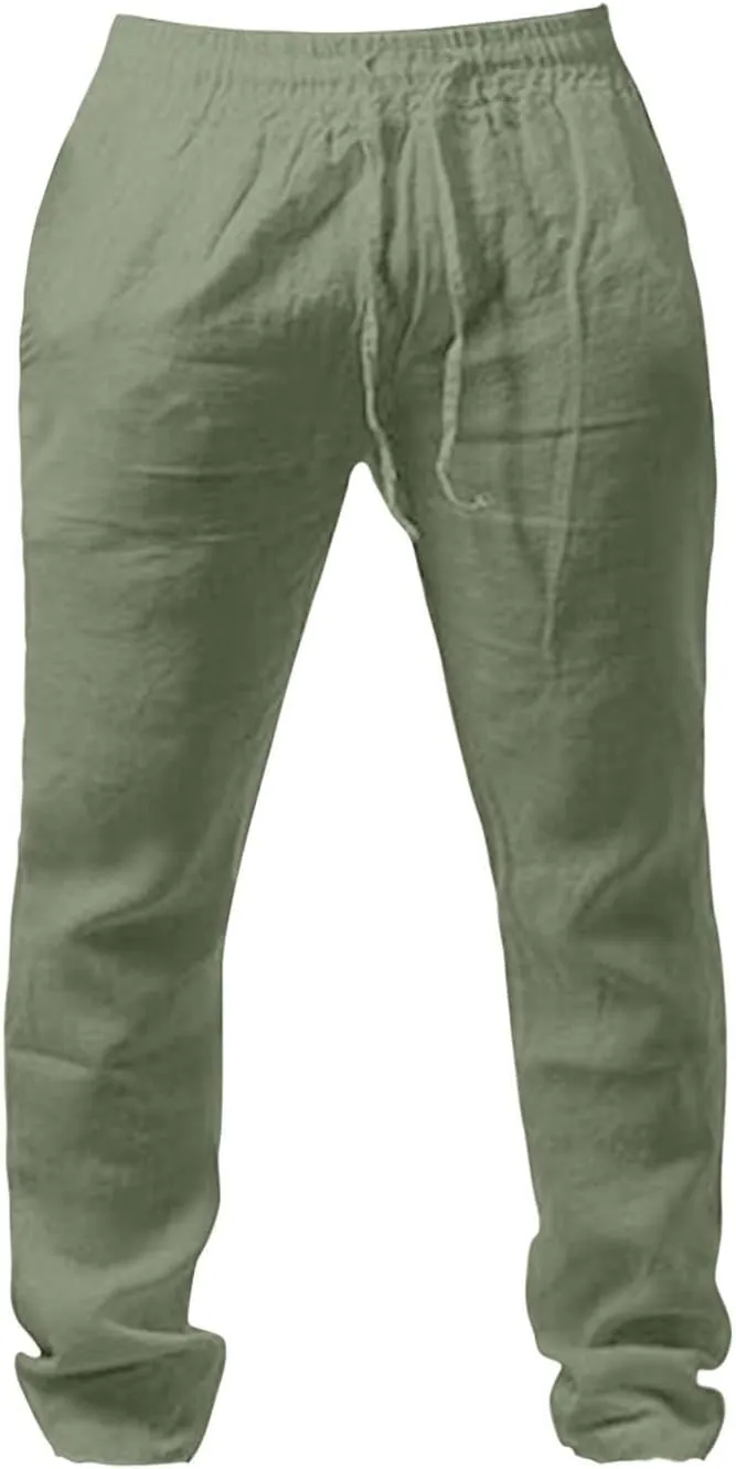 Men's Pants Loose Fit Trendy Elastic-Waisted Drawstring Straight-Leg Comfy Pants Relax Fit Fashion Outdoor Outfits