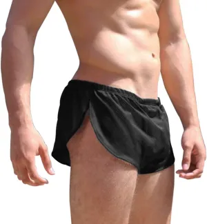Men's Split Side Short Shorts Sexy Breathable Large Split Sides Mesh Athletic Shorts