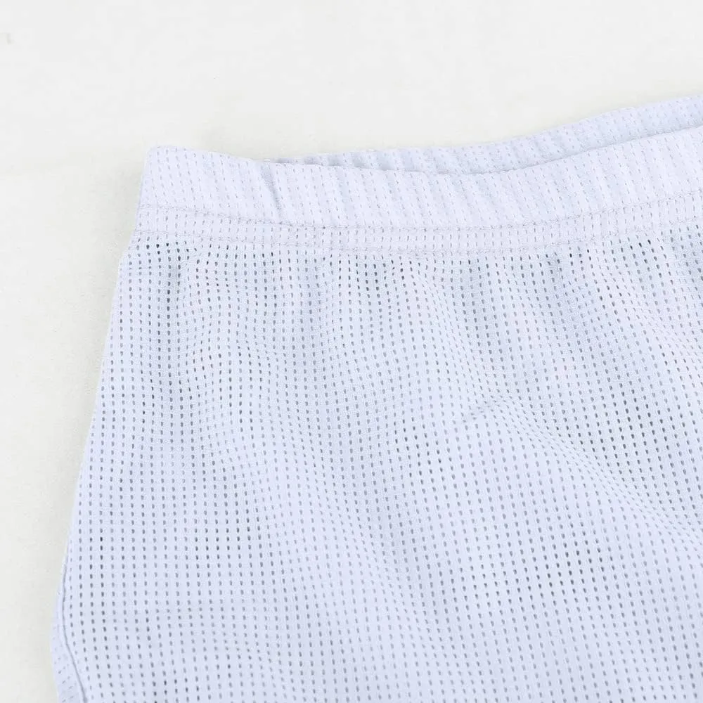 Men's Split Side Short Shorts Sexy Breathable Large Split Sides Mesh Athletic Shorts