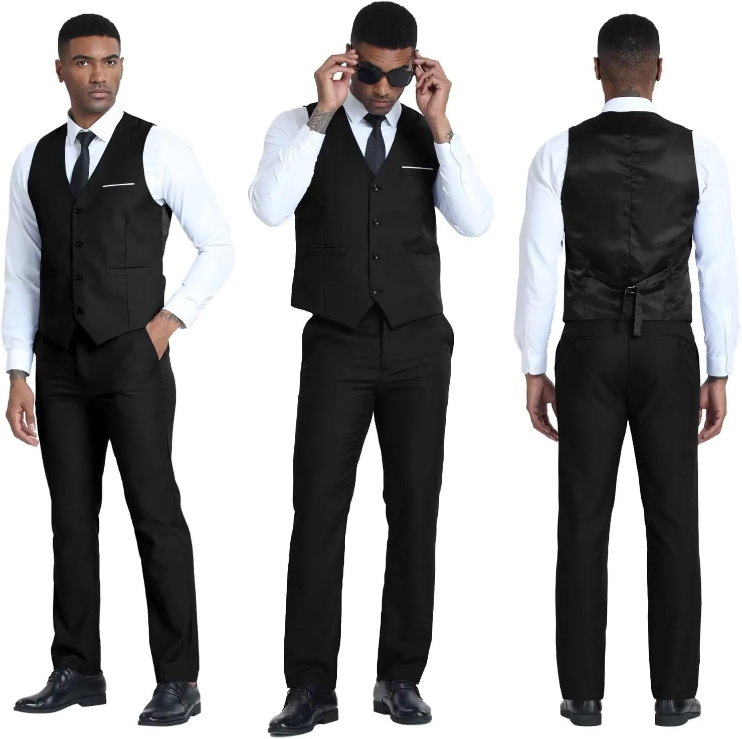 Men's Suits 2 Piece Slim Fit Suit Set Formal Vest Pants Set for Men Casual Business Suits Wedding Prom Tuxedos
