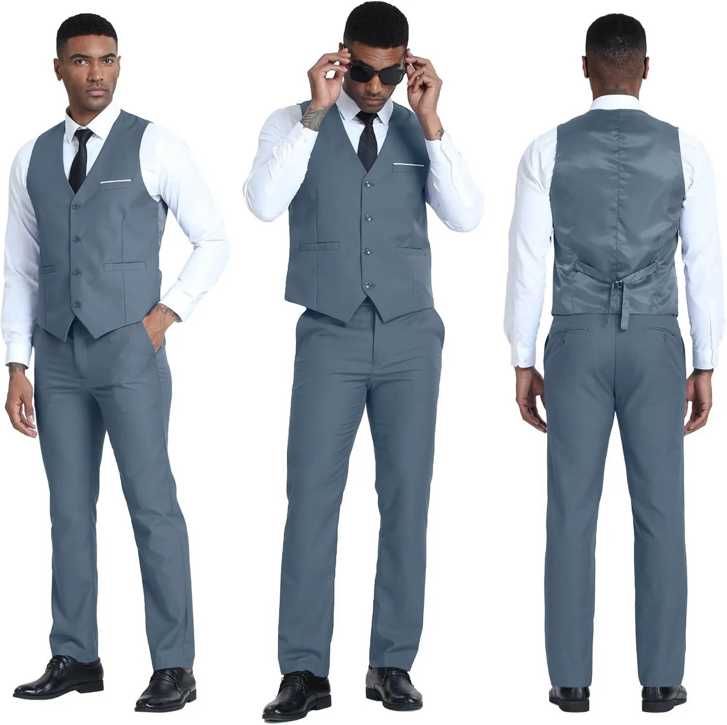 Men's Suits 2 Piece Slim Fit Suit Set Formal Vest Pants Set for Men Casual Business Suits Wedding Prom Tuxedos