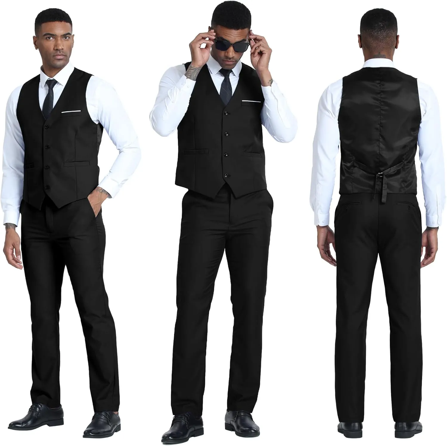 Men's Suits 2 Piece Slim Fit Suit Set Formal Vest Pants Set for Men Casual Business Suits Wedding Prom Tuxedos