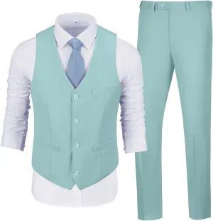 Men's Suits 2 Piece Slim Fit Suit Set Formal Vest Pants Set for Men Casual Business Suits Wedding Prom Tuxedos