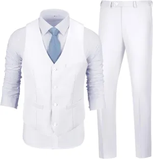 Men's Suits 2 Piece Slim Fit Suit Set Formal Vest Pants Set for Men Casual Business Suits Wedding Prom Tuxedos