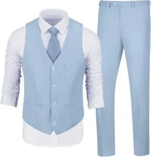 Men's Suits 2 Piece Slim Fit Suit Set Formal Vest Pants Set for Men Casual Business Suits Wedding Prom Tuxedos