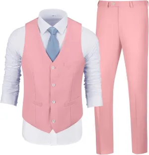 Men's Suits 2 Piece Slim Fit Suit Set Formal Vest Pants Set for Men Casual Business Suits Wedding Prom Tuxedos