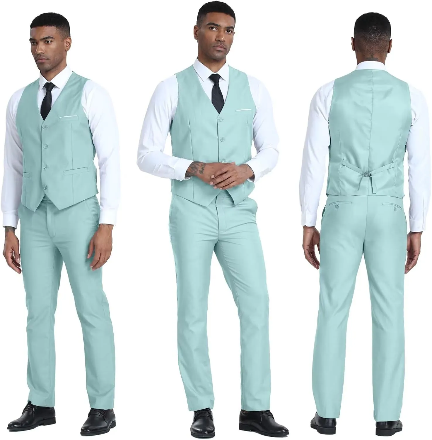 Men's Suits 2 Piece Slim Fit Suit Set Formal Vest Pants Set for Men Casual Business Suits Wedding Prom Tuxedos