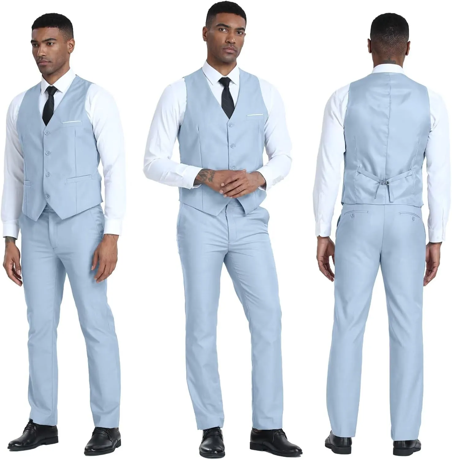 Men's Suits 2 Piece Slim Fit Suit Set Formal Vest Pants Set for Men Casual Business Suits Wedding Prom Tuxedos