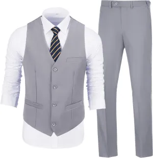 Men's Suits 2 Piece Slim Fit Suit Set Formal Vest Pants Set for Men Casual Business Suits Wedding Prom Tuxedos