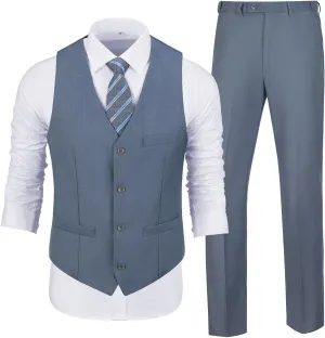 Men's Suits 2 Piece Slim Fit Suit Set Formal Vest Pants Set for Men Casual Business Suits Wedding Prom Tuxedos