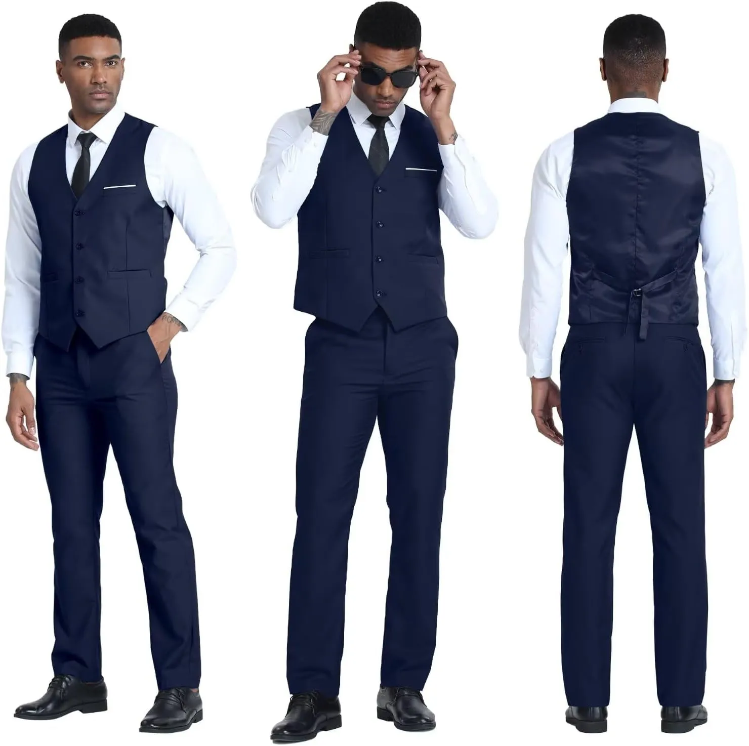 Men's Suits 2 Piece Slim Fit Suit Set Formal Vest Pants Set for Men Casual Business Suits Wedding Prom Tuxedos
