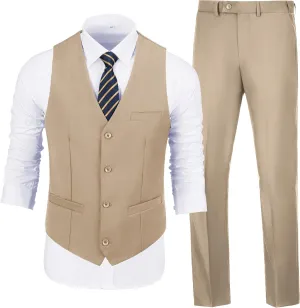 Men's Suits 2 Piece Slim Fit Suit Set Formal Vest Pants Set for Men Casual Business Suits Wedding Prom Tuxedos