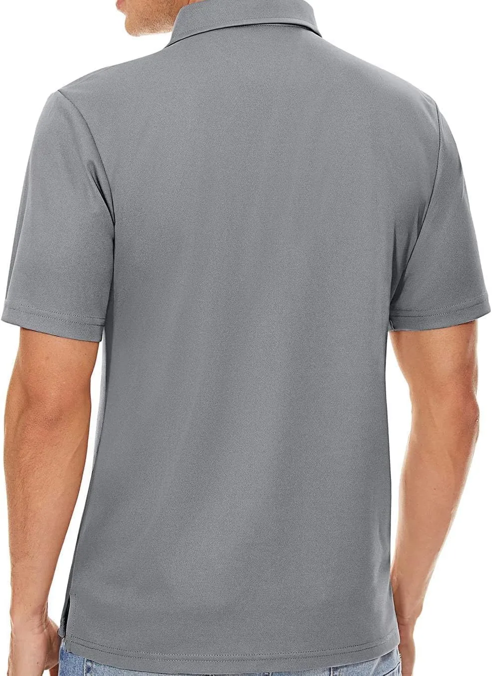 Mens Summer Polos Shirt Short Sleeve Quick Dry Button Down Work Sports Fishing Golf Casual Tee