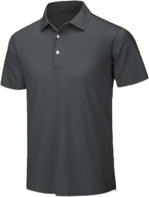 Mens Summer Polos Shirt Short Sleeve Quick Dry Button Down Work Sports Fishing Golf Casual Tee