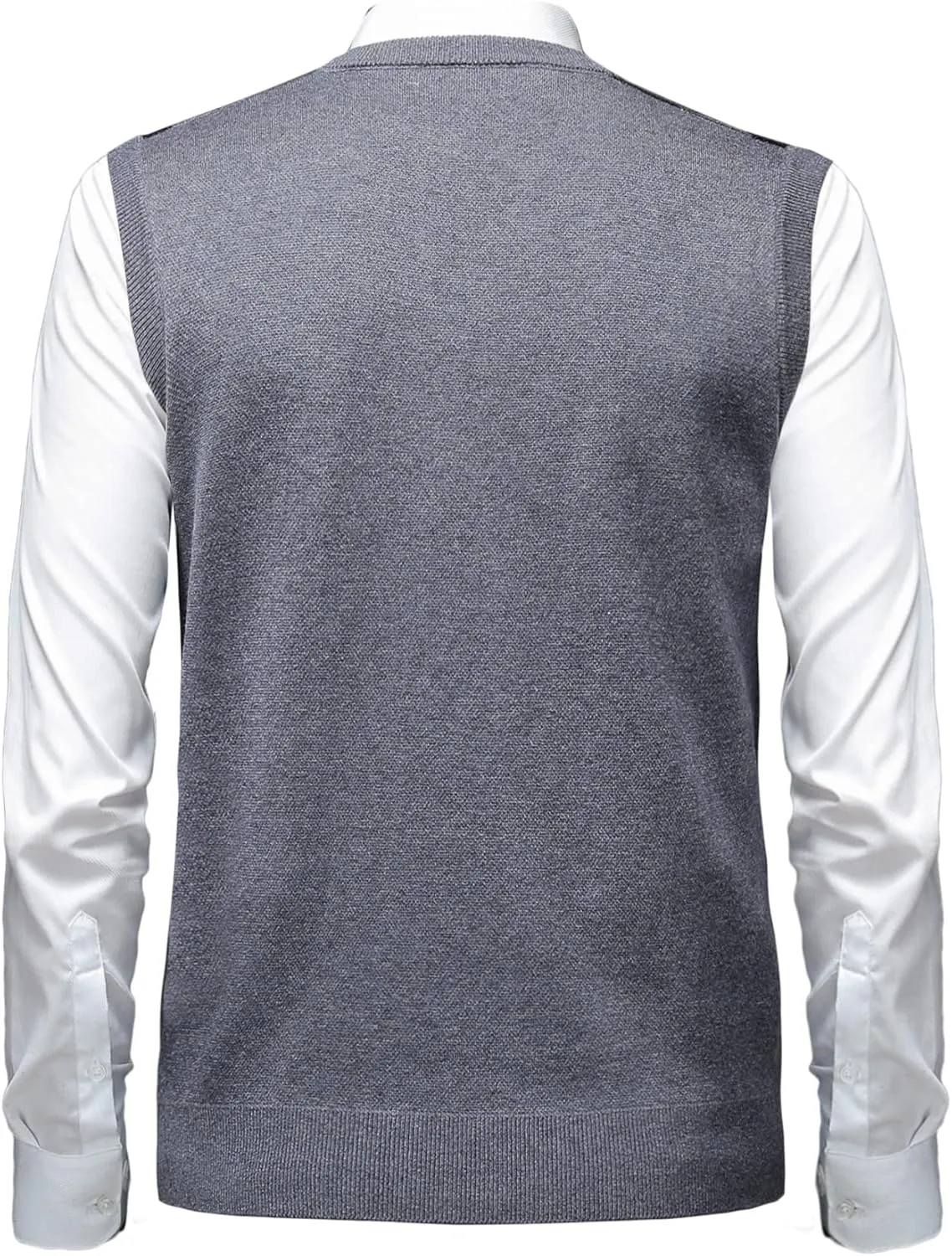 Mens Thick Argyle Sweater Vests Classic V-Neck Knitwear Sleeveless Pullover Autumn Winter Warm Tank Tops