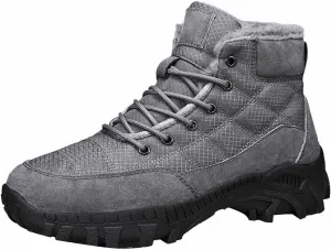 Mens Work Boots Composite Hiking Sneakers Warm Fur Lined Safety Toe Shoes for Women Soft Toe Composite Safety Toe Waterproof Industrial Casual Hike Grounded Footwear