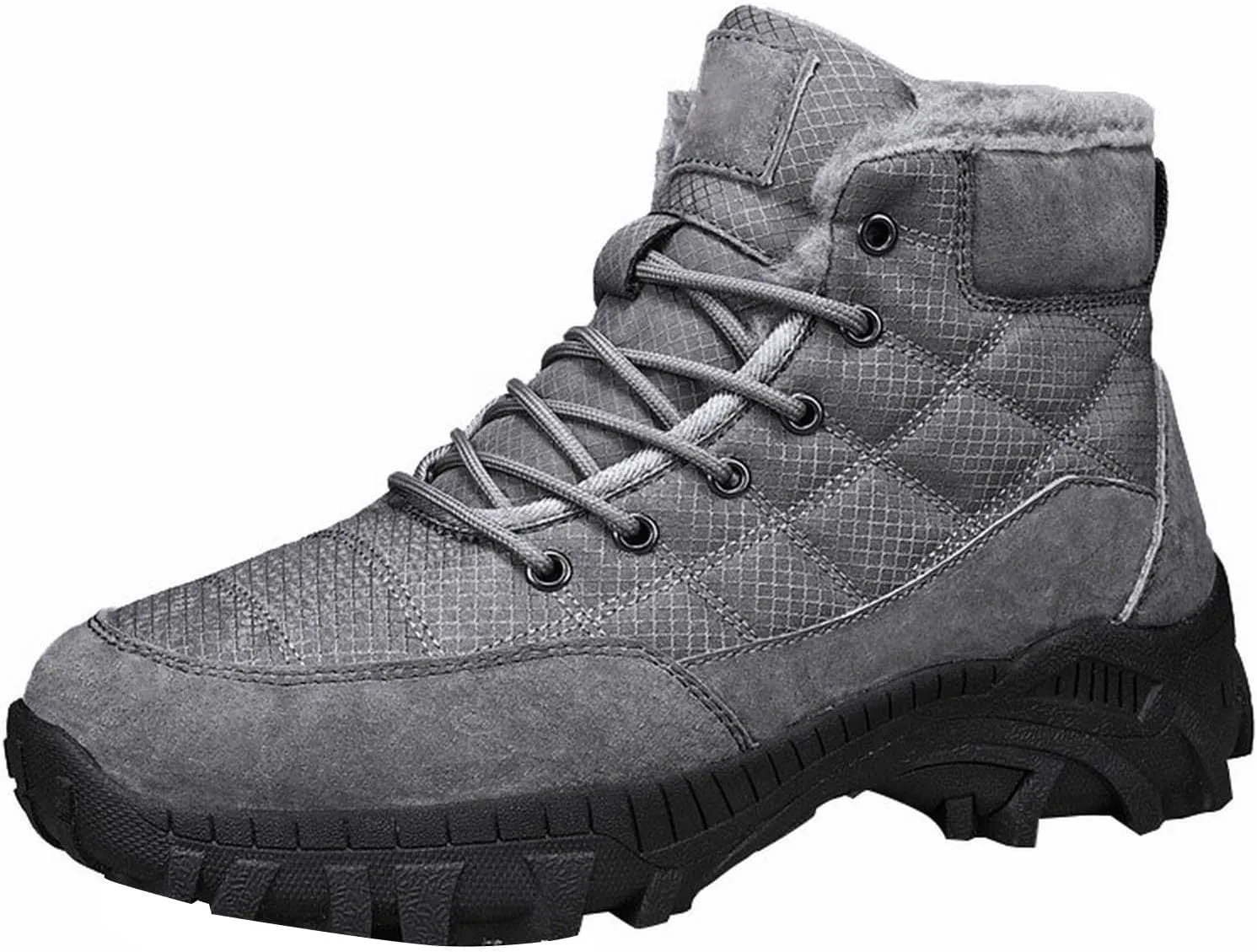 Mens Work Boots Composite Hiking Sneakers Warm Fur Lined Safety Toe Shoes for Women Soft Toe Composite Safety Toe Waterproof Industrial Casual Hike Grounded Footwear