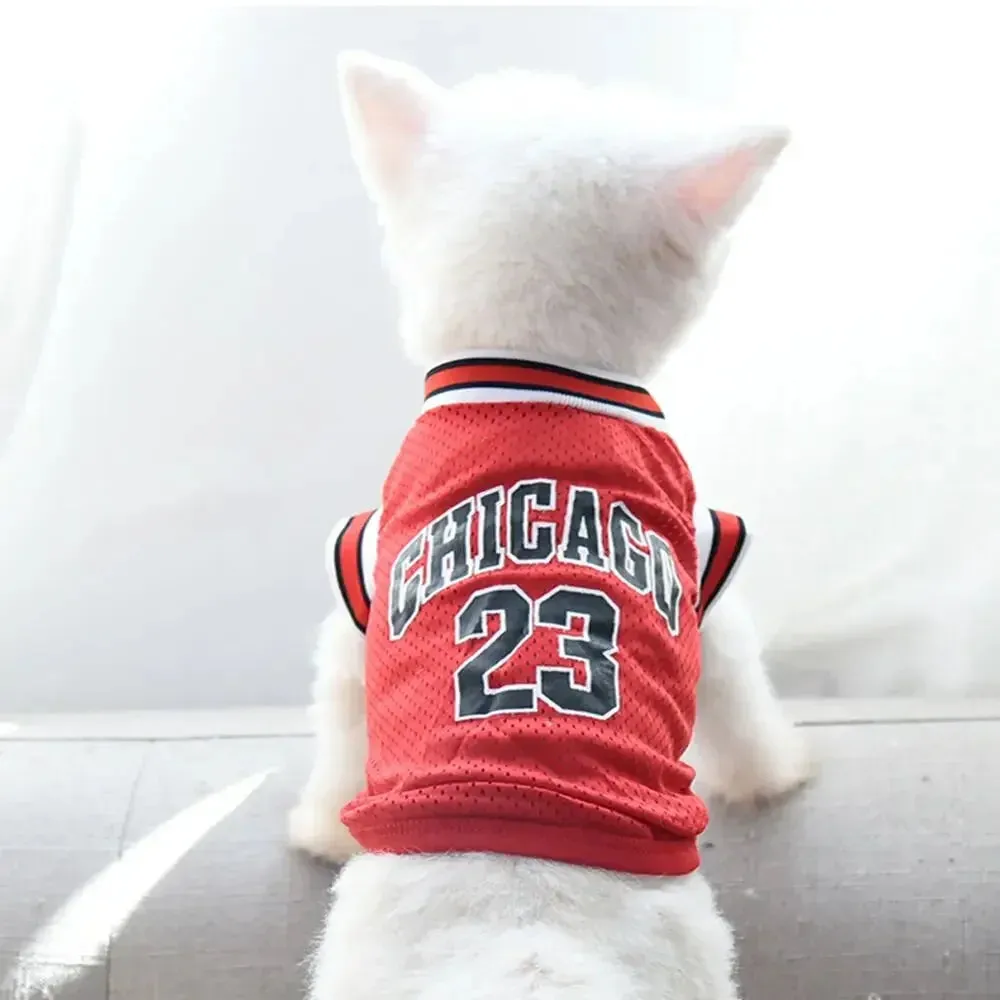 Mesh Breathable Dog Clothes Vest Schnauzer Teddy Sport Large Dog Jersey Basketball Clothing Puppy T-Shirts Summer Pet Cat Shirts