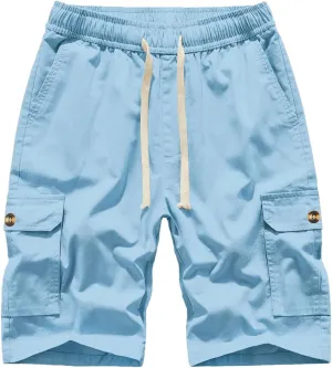 Msmsse Womens Cargo Hiking Shorts Summer Casual Drawstring Knee Length Shorts for Women