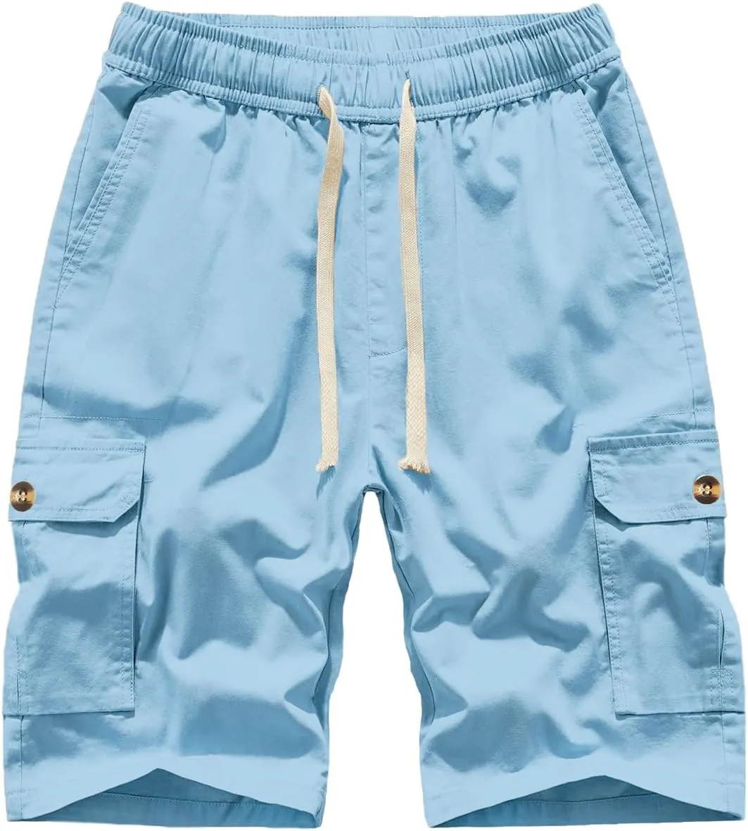 Msmsse Womens Cargo Hiking Shorts Summer Casual Drawstring Knee Length Shorts for Women