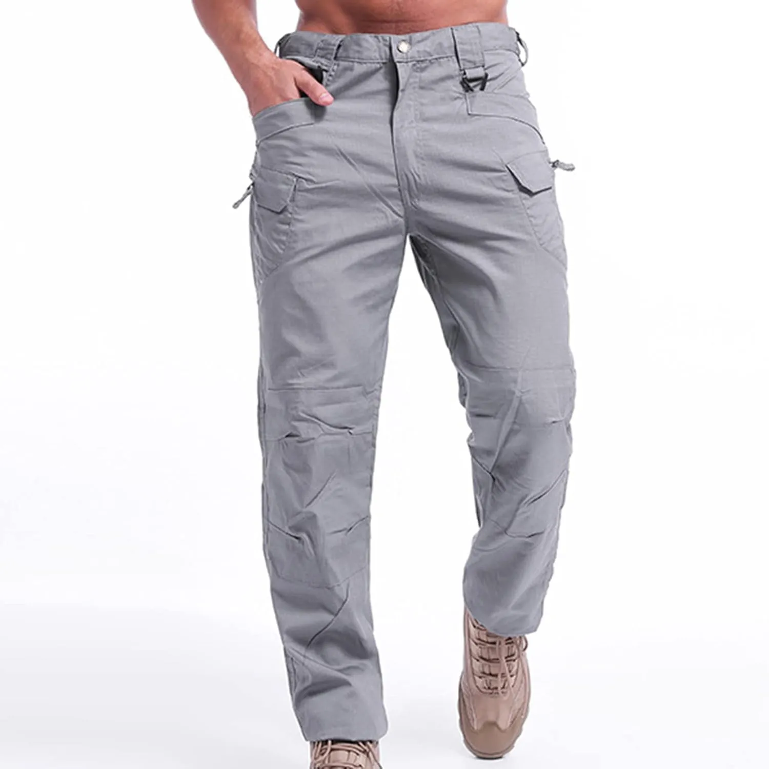 Muscularfit Mens Sweat Pants Casual Camo Buckle Zipper Cargo Pants Multi Pockets Casual Camouflage Athletic Cotton Sweatpants