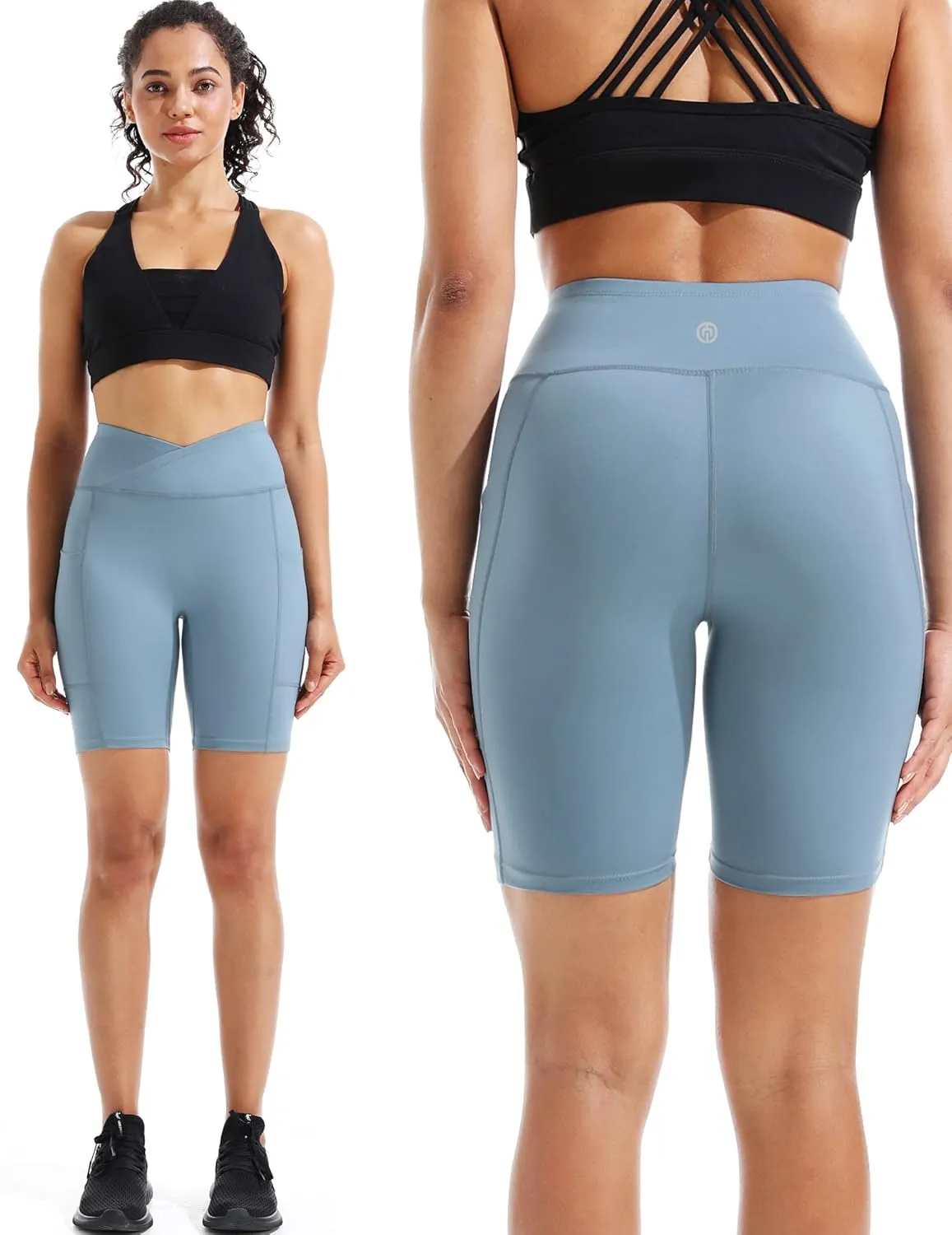 NELEUS Women's 3 Pack Biker Shorts High Waist Running Yoga Shorts with Pockets