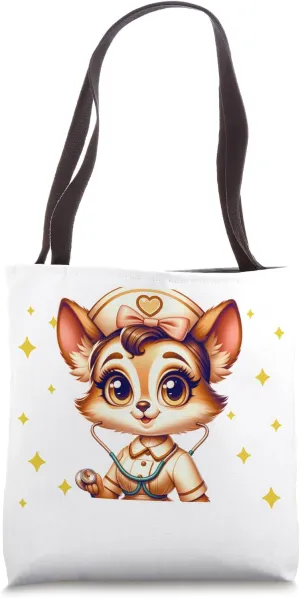 Nurse Bow Coquette Stethoscope Doctor Cute Cat Veterinary Tote Bag