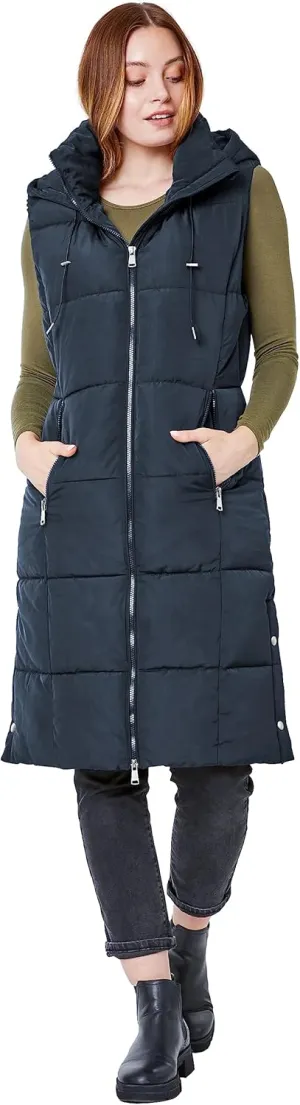 NUTEXROL Women's Winter Puffer Quilted Long Vest Thicken Warm Down Sleeveless Jackets Coat