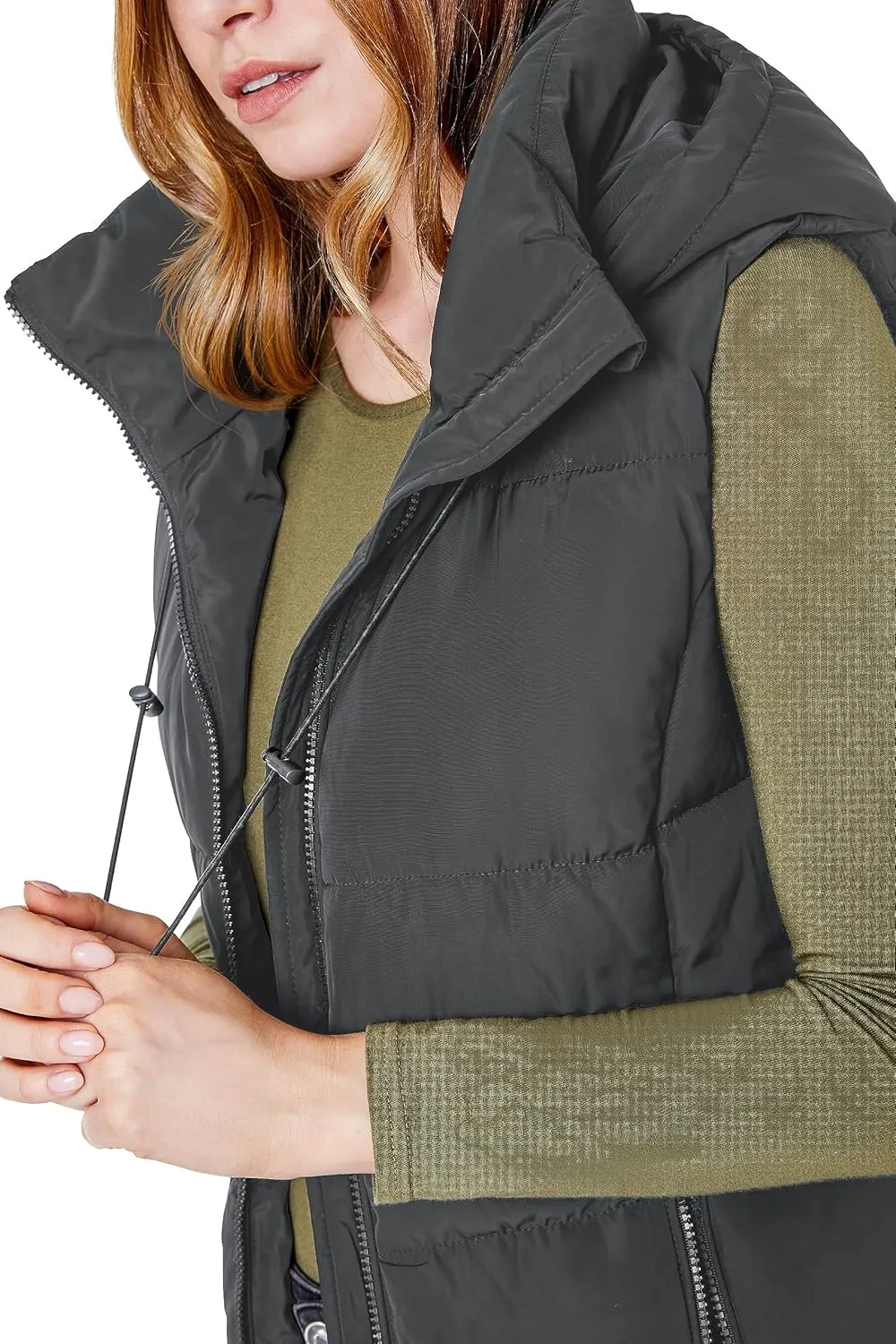 NUTEXROL Women's Winter Puffer Quilted Long Vest Thicken Warm Down Sleeveless Jackets Coat