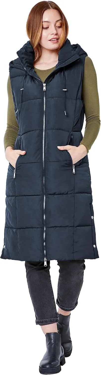 NUTEXROL Women's Winter Puffer Quilted Long Vest Thicken Warm Down Sleeveless Jackets Coat