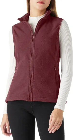 Outdoor Ventures Women's Polar Fleece Zip Vest Outerwear with Pockets,Warm Sleeveless Coat Vest for Fall & Winter