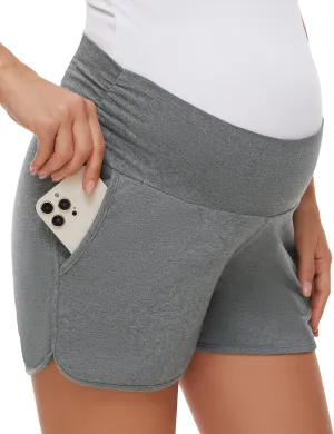 PACBREEZE Women's Maternity Shorts Lounge Pajama Workout Running Casual Summer Pregnancy Shorts, S-XXL