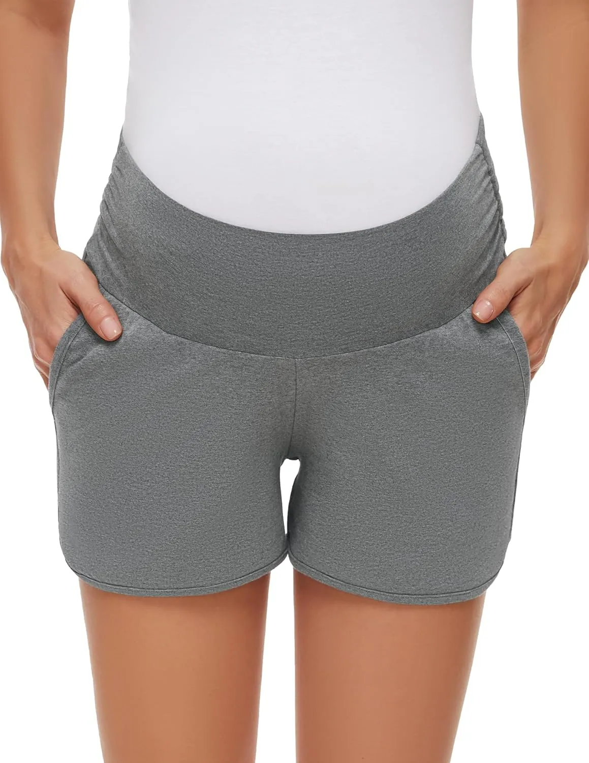 PACBREEZE Women's Maternity Shorts Lounge Pajama Workout Running Casual Summer Pregnancy Shorts, S-XXL