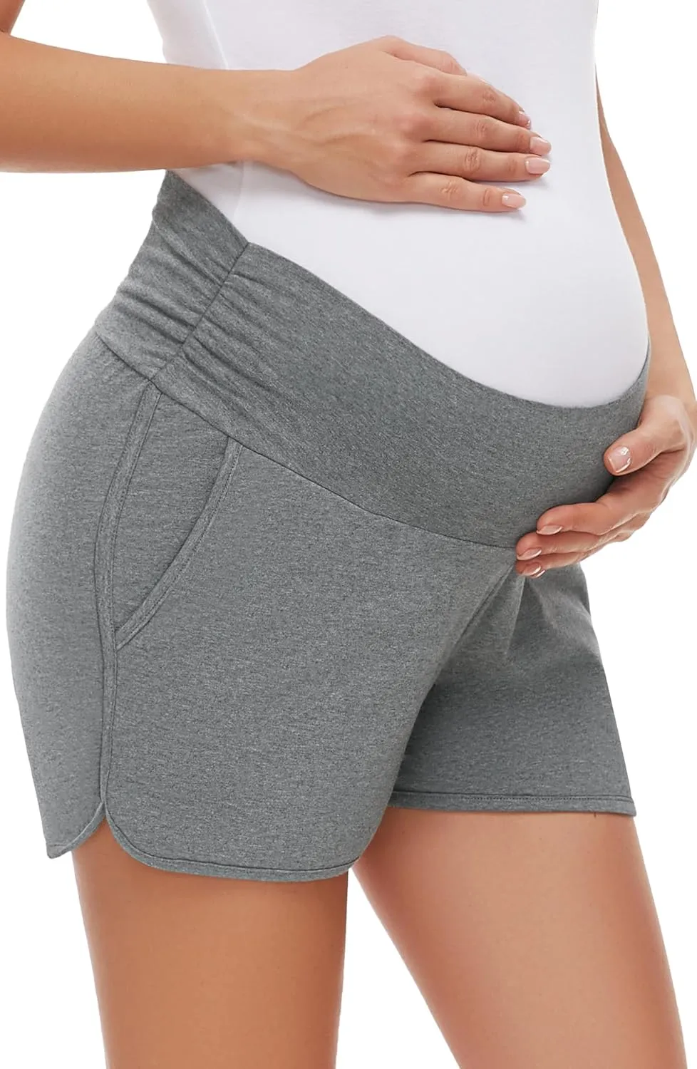 PACBREEZE Women's Maternity Shorts Lounge Pajama Workout Running Casual Summer Pregnancy Shorts, S-XXL