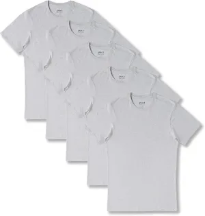 Pact Men's Organic Cotton Softspun Standard Fit Crew Neck T-Shirt, Pack of 5
