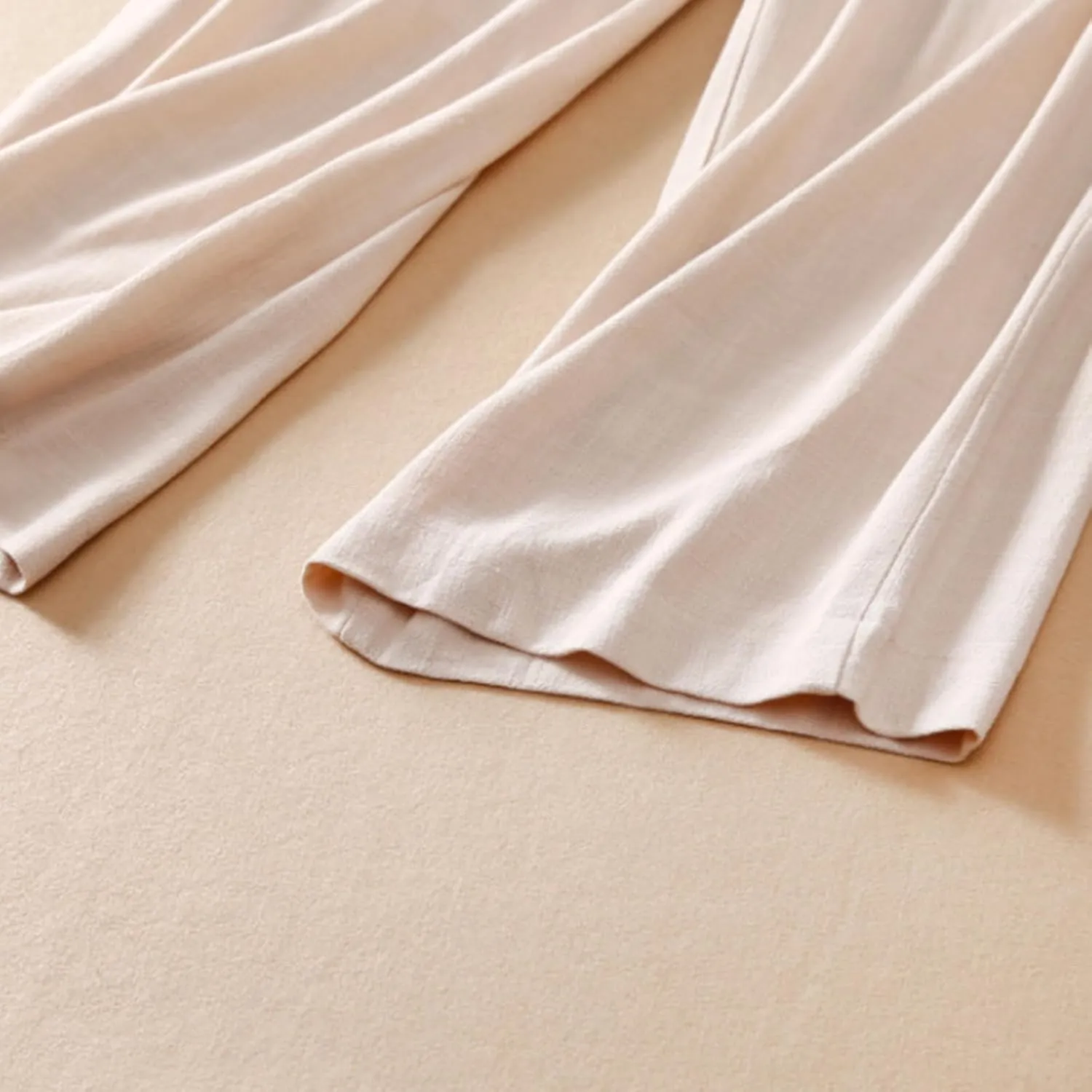 Palazzo Pants for Women Elastic High Waisted Pants Summer Linen Wide Leg Lounge Trousers Sporty Joggers