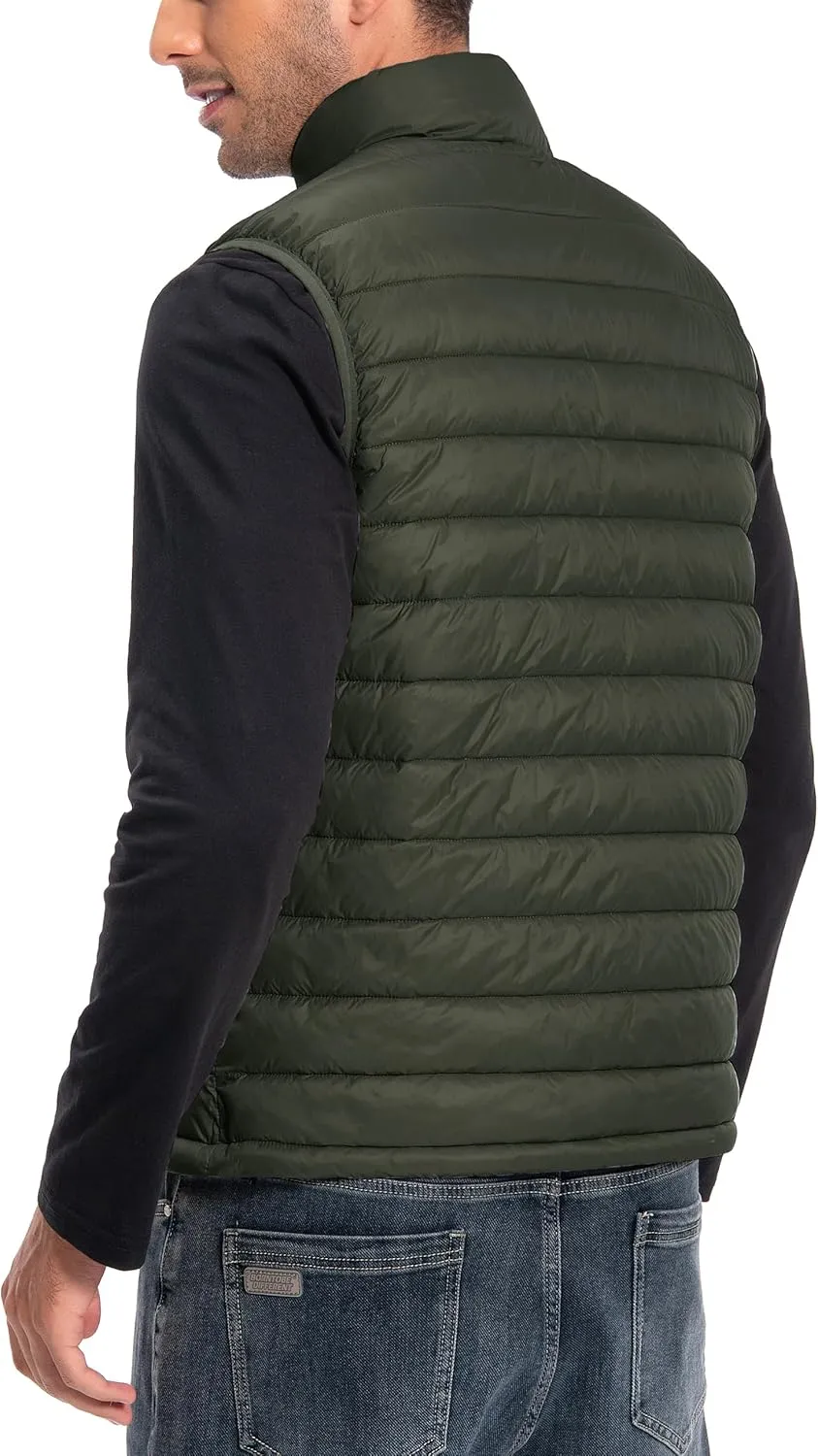 Pioneer Camp Men's Lightweight Puffer Vest Packable Water-Repellent Warm Quilted Sleeveless Outerwear for Work Casual Travel