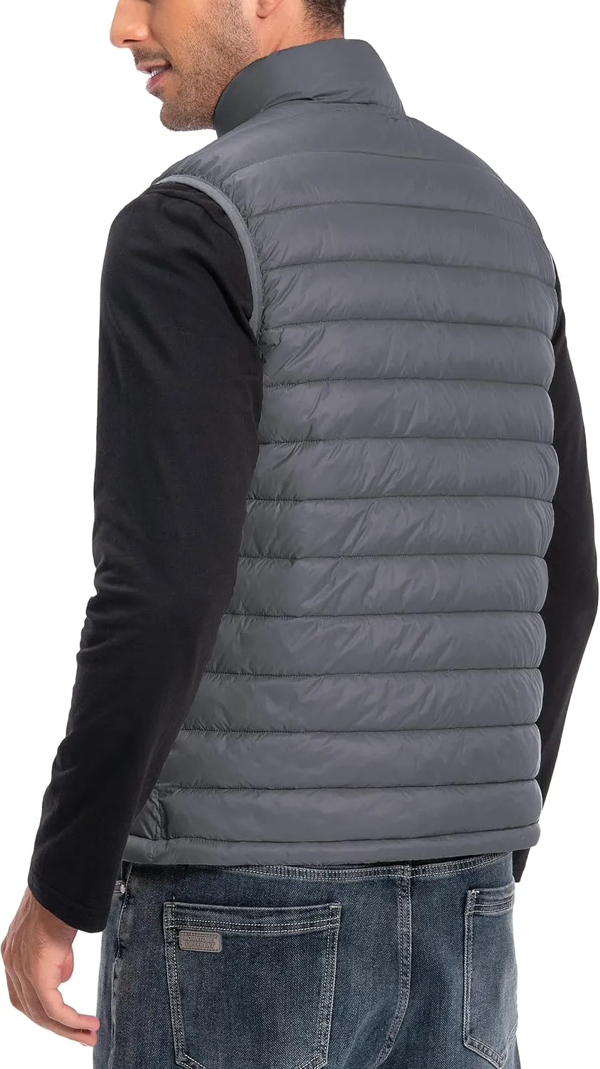 Pioneer Camp Men's Lightweight Puffer Vest Packable Water-Repellent Warm Quilted Sleeveless Outerwear for Work Casual Travel