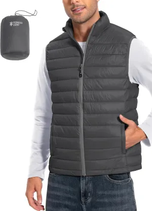 Pioneer Camp Men's Lightweight Puffer Vest Packable Water-Repellent Warm Quilted Sleeveless Outerwear for Work Casual Travel