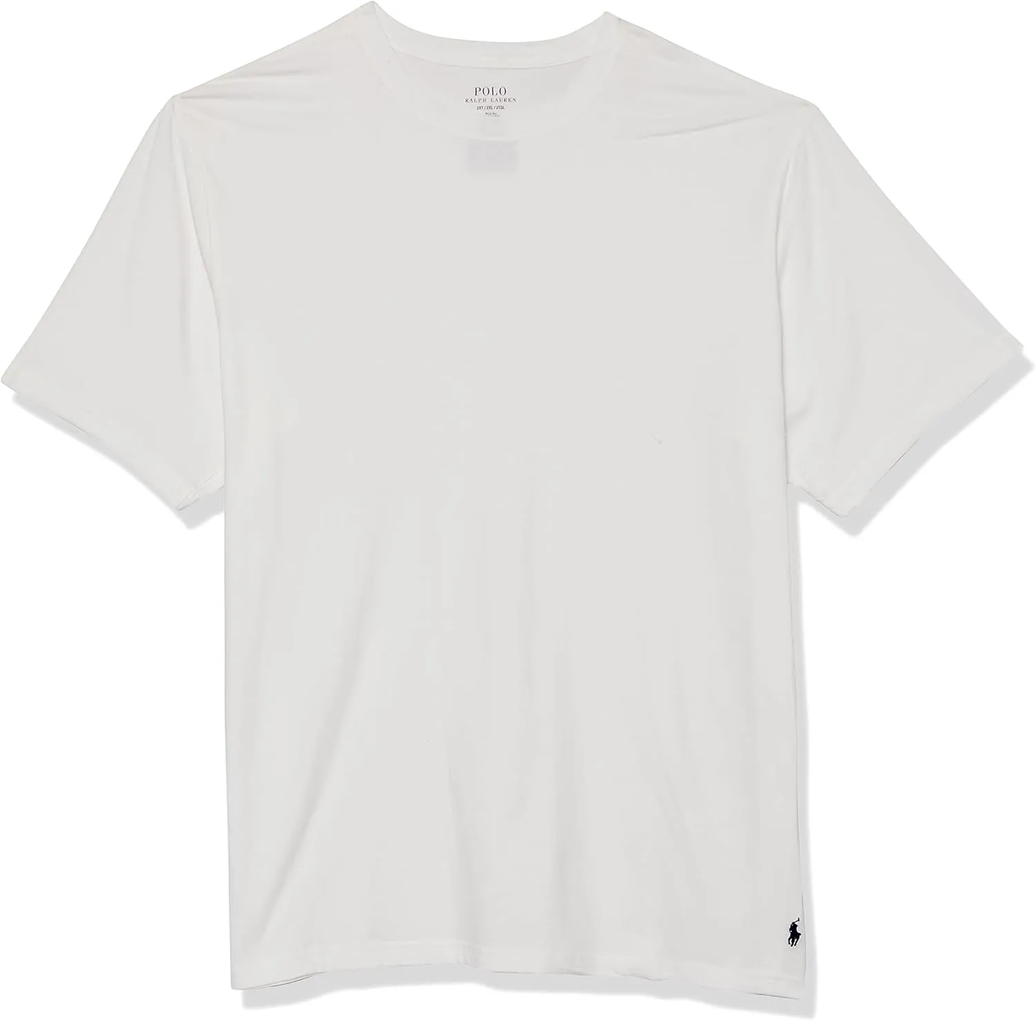 POLO Men's Classic Stretch Crew Tee Tall, White/Cruise Navy-3 Pack, 2X Big