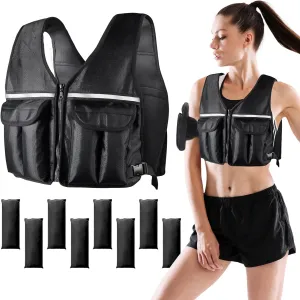 Prodigen Adjustable Weighted Vest 0-10 lbs/0-18 lbs for Women Men for Running Walking Cardio and Strength Training with Shoulder Pads and Reflective Stripe