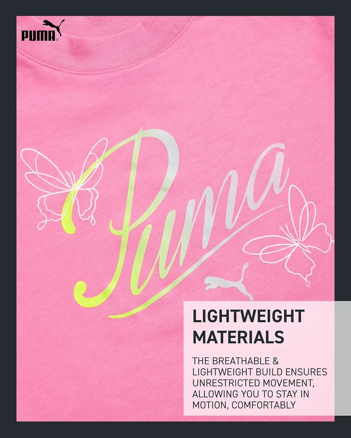 PUMA Girls' Active Shorts Set - 2 Piece Performance T-Shirt and Gym Shorts or Bike Shorts - Athletic Outfit for Girls (7-14)