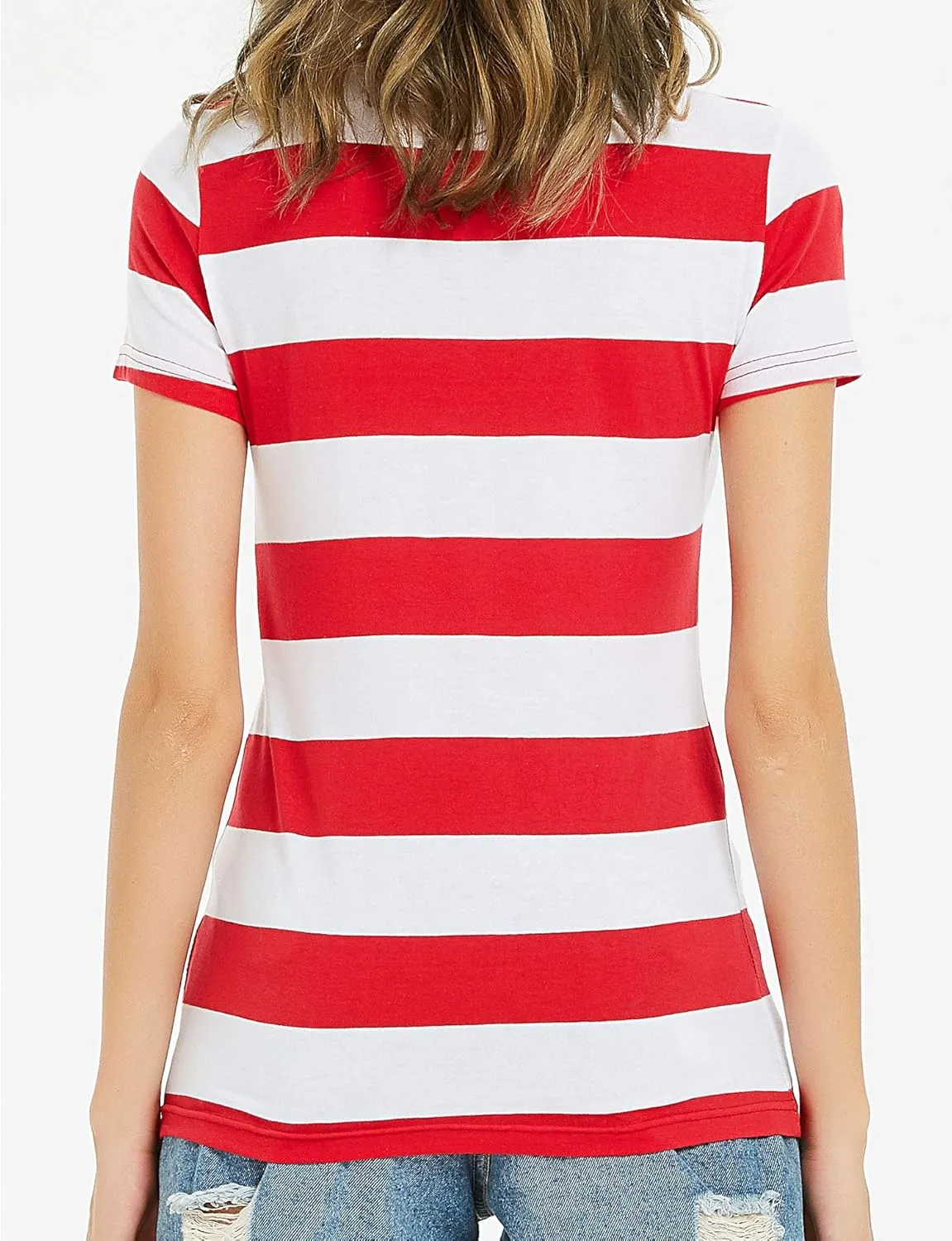 Rainbow T Shirt Women Striped Crew Neck Short Sleeve Stripes Tee Top Stripped