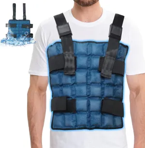 Reusable Cooling Vest, Adjustable Lightweight Vest (Navy Blue) with Ice Cells, Full Body Heat Relief for Riding, Running
