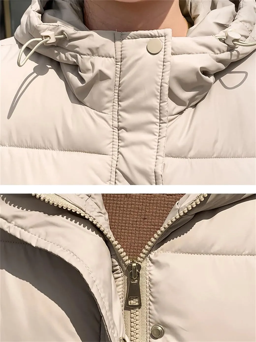 Rfmfkkg Autumn Winter Women Warm Vest Hooded Thicken Waistcoat Female Sleeveless Cotton Padded Jacket